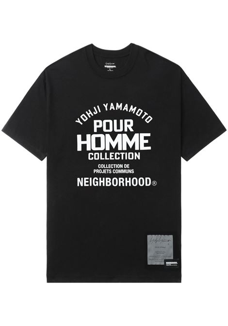 T-shirt con stampa in nero Yohji yamamoto - uomo Yohji Yamamoto | HPT909972